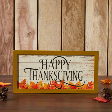 VHC Brands VHC Brands - Shiplap Rustic Thanksgiving Wall Sign, Fall Autumn Leaves Farmhouse Home Decor Plaque 8x16